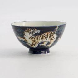 Kawaii Rice Bowl Tiger 11.5x6cm 300ml Blue
