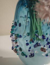 СТЪКЛЕНА ОВАЛНА ВАЗА - GEM