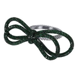 Комплект от 4 пръстена за салфетки с изумрудена панделка