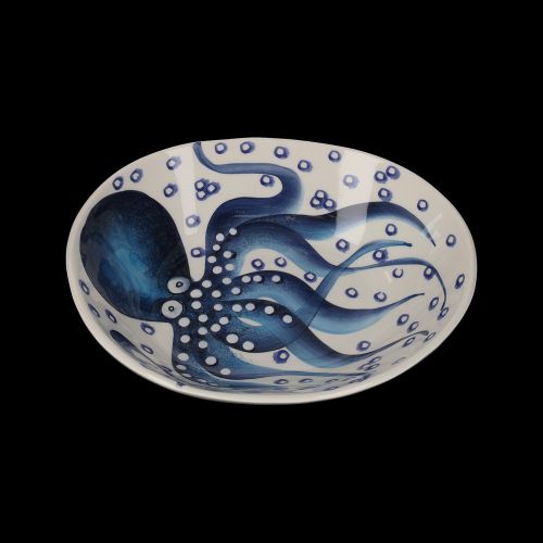 OVAL OCTOPUS CERAMIC BOWL