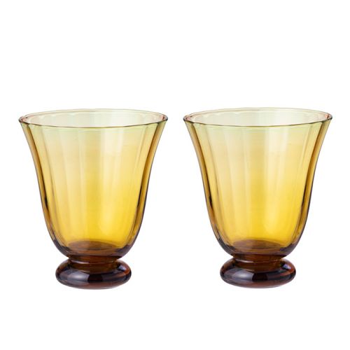 Water Glass  Amber - Set 2ps