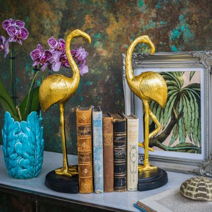 Pair of Flamingo Book Ends