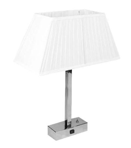 Table Lamp Scarlet  silver with white shade