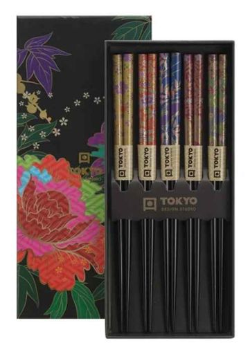  Chopstick Giftset/5 Peony Flower