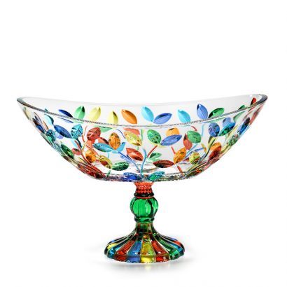 Tree of Life Oval Bowl on Pedestal 340mm