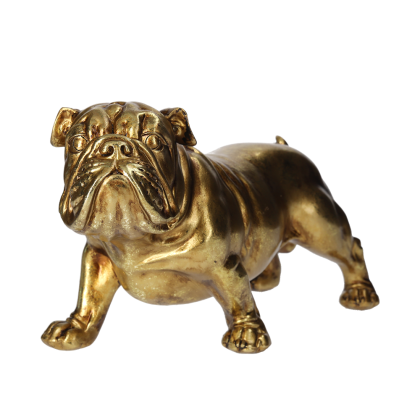 GOLDEN BULLDOG IN RESIN