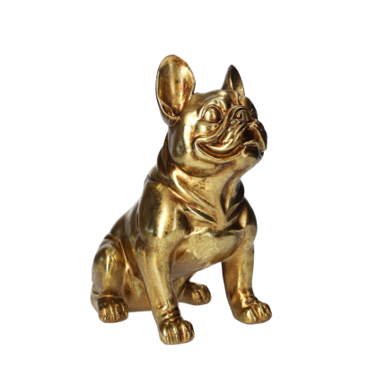 GOLDEN BULLDOG IN RESIN