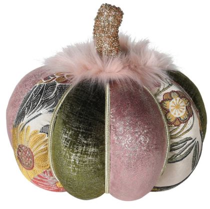 Pink and Green Patterned Pumpkin