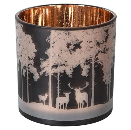 Copper Deer in Forest Candleholder