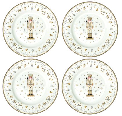 Set 4 porcelain dessert plates Ø 19 cm in hat box ROYAL  NUTCRACKER