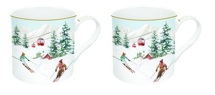 Set 2 high quality Fine China mugs 300 ml in gift box CHALET