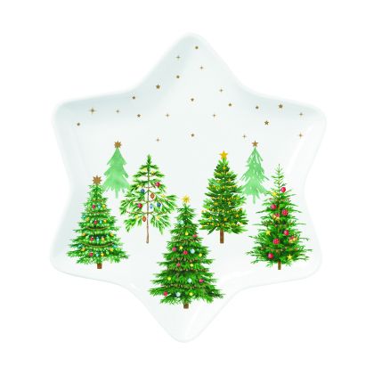 Porcelain plate Ø 22,5 cm in color box FESTIVE TREES