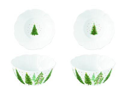 Set 2 porcelain bowls Ø 14 cm in color box FESTIVE TREES