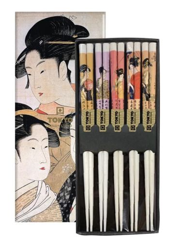 Chopstick Giftset/5 Wooden Geisha 