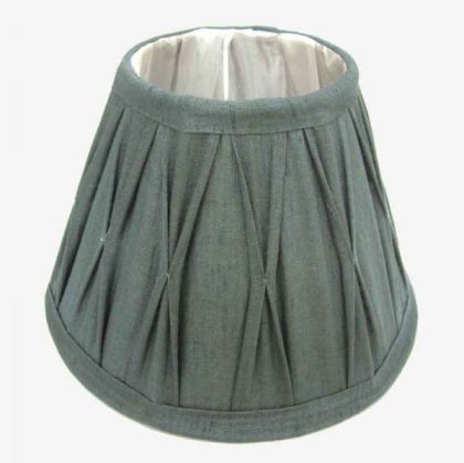 50cm BLUE GRAY SILK LAMPSH WIDE