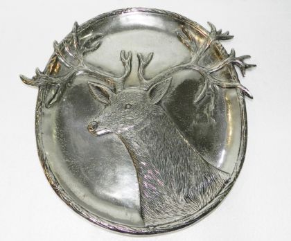 ROUND PLATTER NICKEL 'REINDEER' 