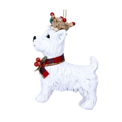 Resin Dec 6cm - West Highland Terrier w Crown