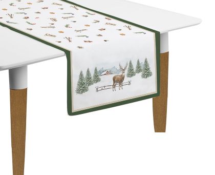 Set of 2 table runners  WHITE FOREST