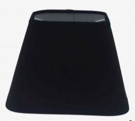 25cm SQ SMOOTH BLACK COTTON LAMPSHADE WITH MOVABLE COUPLING