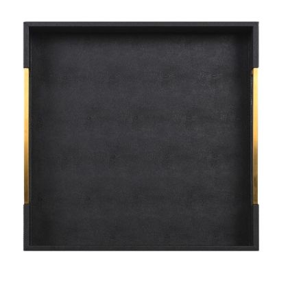 Gold and Black Faux Shagreen Tray