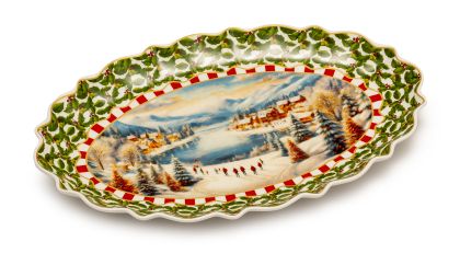 OVAL TRAY WINTER PARTY 35X23