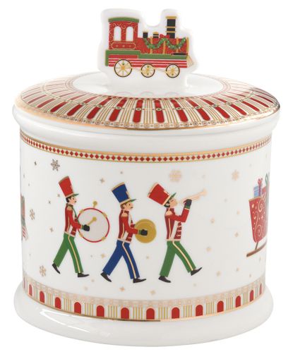 Porcelain cookie jar Ш 14 cm h 16,5 cm in color  POLAR EXPRESS