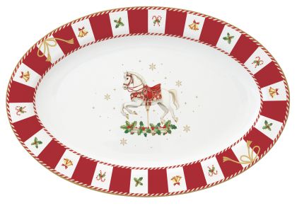 Porc.oval serving platter 35x23,5 cm in color box