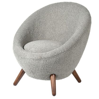 Grey Faux Sheepskin Chair