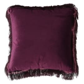 PURPLE FRINGE EDGE CUSHION COVER