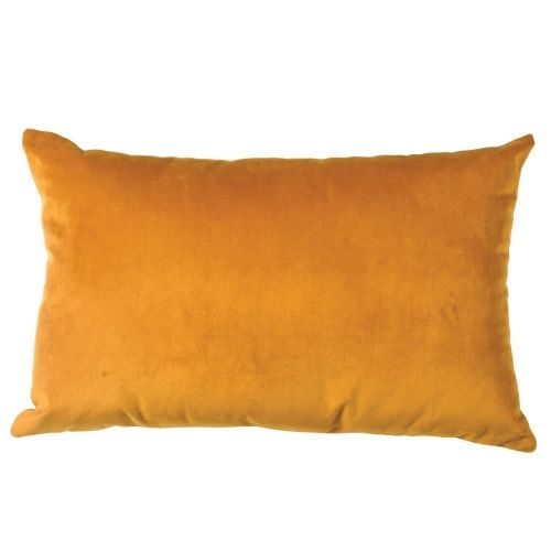 MUSTARD VELVET AND LINEN CONTRAST CUSHION COVER