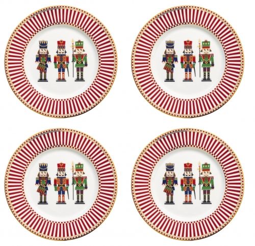 SET 4PS DESSERT PLATER NUTCRACKER