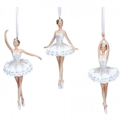 Resin Ballerinas  - White/Silver