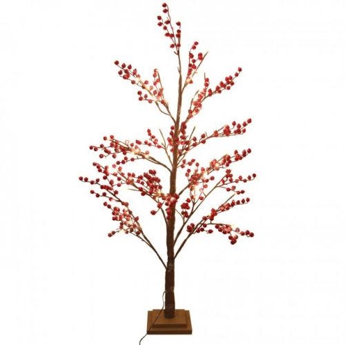 Tree 1.2m - Red Berry/Twig w Lights