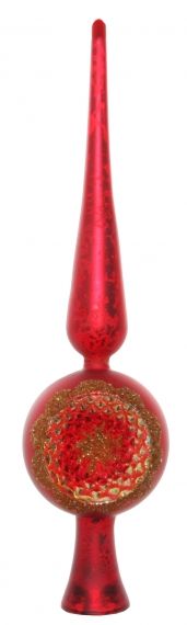 Glass tree top antique red stamped, 31cm