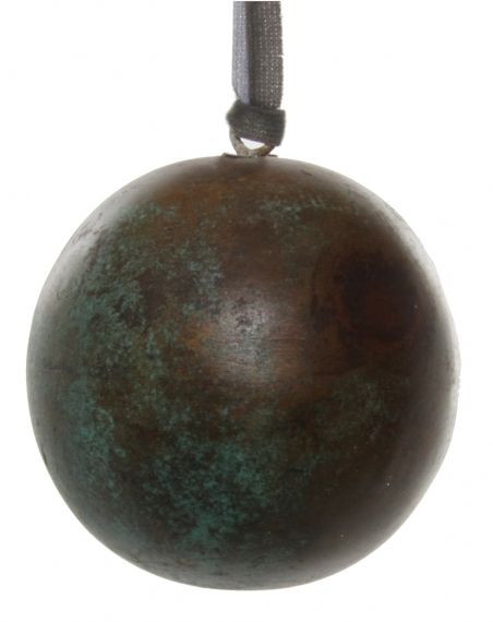 Metal ball tarnished green, 8cm