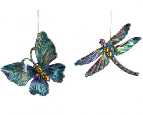 Acrylic Butterfly/Dragonfly 12cm - Peacock, 2as