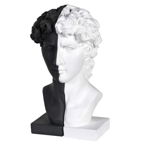 Black and White Male Bust Bookends