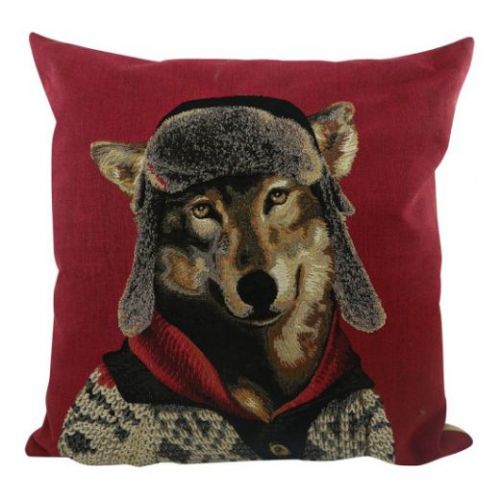 Gobelin cushion nordic wolf  45x45cm