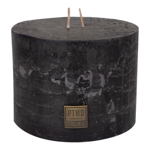 Rustic Charcoal black Block candle  9x12