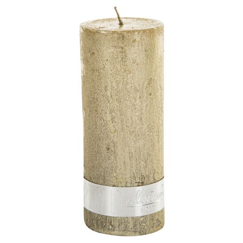 Rustic gold pillar candle 12х5