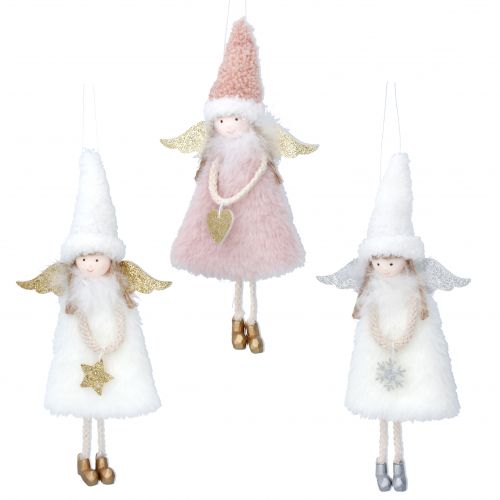 Faux Fur Pink/White Fairy Dec, 3as