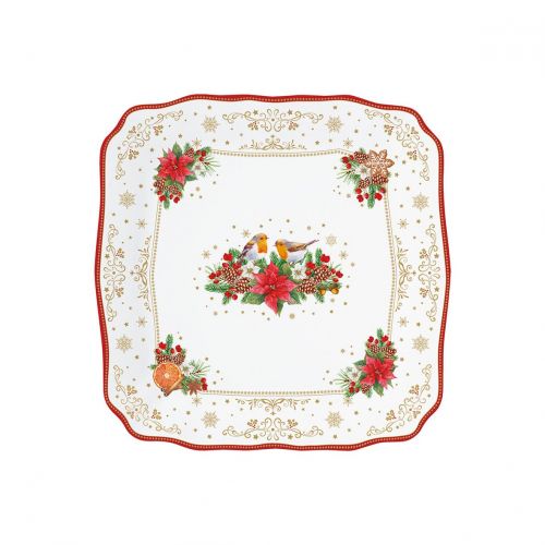 Porcelainn serving platter- CHRISTMAS MELODY color box