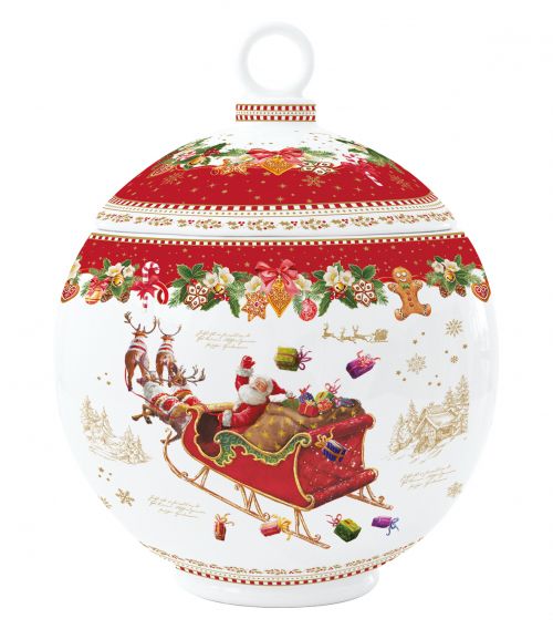 Porcelain cookie jar  in  CHRISTMAS MEMORIES color box