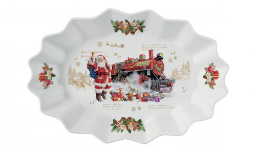 Porcelain oval platter  CHRISTMAS MEMORIES color box