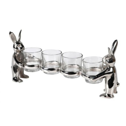 Nickel Rabbit Votive Holder