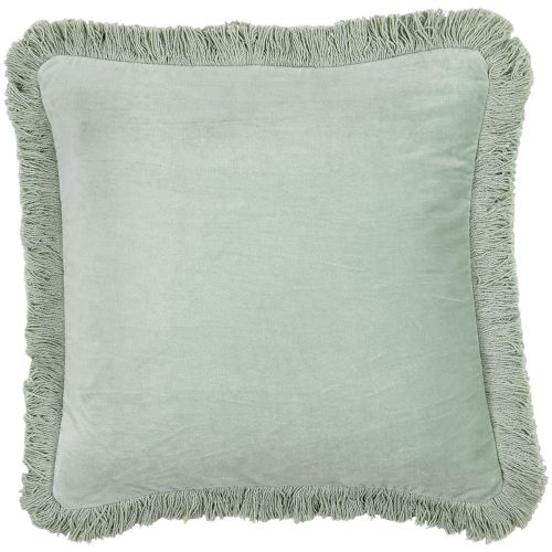 FRINGED CUSHION COVER - SAGE