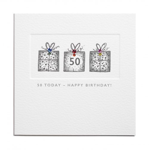 ПОЗДРАВИТЕЛНА КАРТИЧКА -   50 TODAY - HAPPY BIRTHDAY!