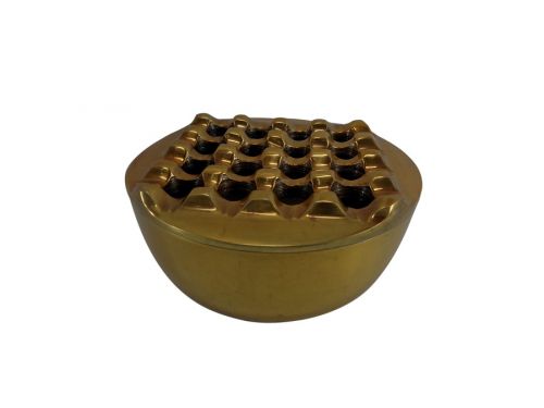 ROUND 16 HOLES ASHTRAY BROWN/GOLD 