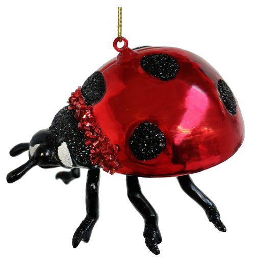 Glass ladybug red 