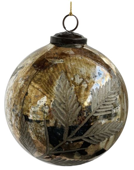 Glass ball silver copper oxidized leaf cutting
